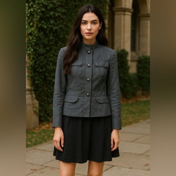 VTG Express Design Studio Military Inspired Utilitycore Jacket Gray Size 4 - Picture 11 of 11